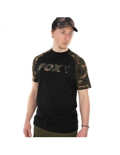 Camiseta Fox Raglan Negro/Camuflaje