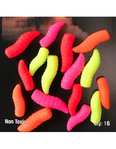 GUSANOS IMITATION LARGE - COLORES FLUOR MIXTO 16