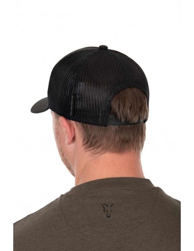 Gorra Fox trucker negra logo naranja